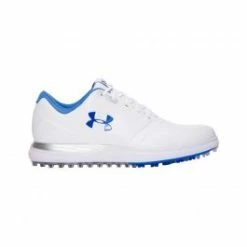Under Armour Womens Performance Spikeless Golf Shoe - White/Mediterranean